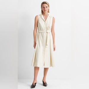 NWT Club Monaco Half Belted Dress cream